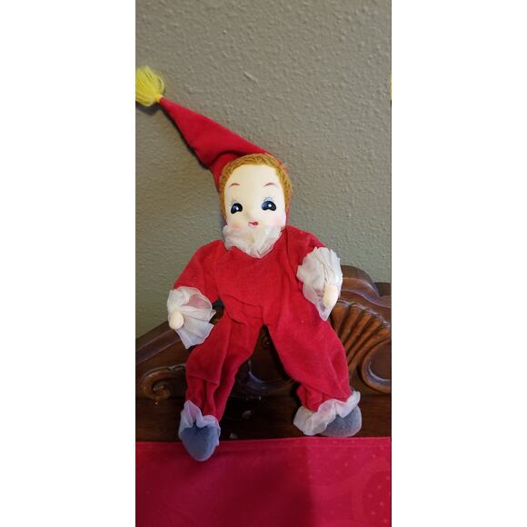 2 Retro Stockinette Posable Dolls, Ballerina Christmas Elf 1960s Vintage Decor - Picture 5 of 7